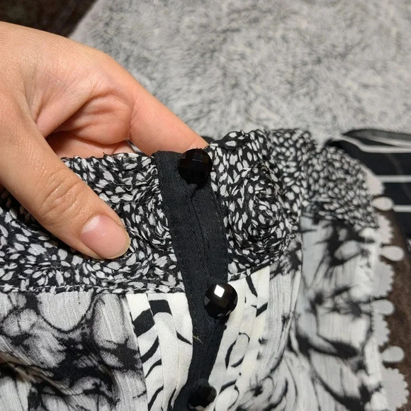 Byron Lars Lace Strapless Dress Black Midi Size 6 White - Picture 10 of 14